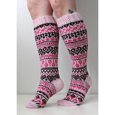 Ystävänpäiväsukat 2020 ohje, FIN