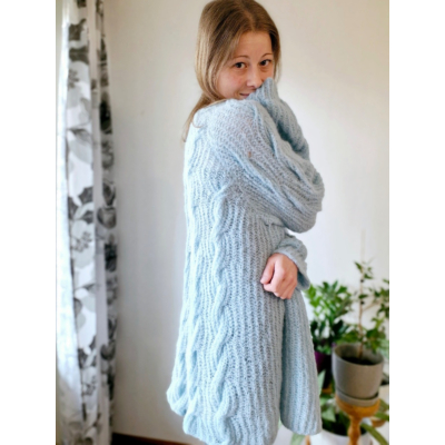 Aallokko-neuletakki ohje, FIN