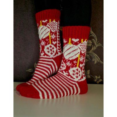 Joulupallo-sukat ohje, FIN