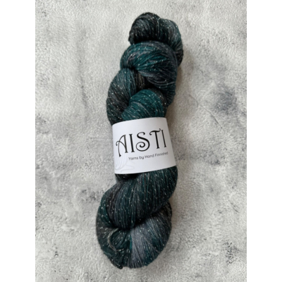 Aisti Sparkly 4ply Sock, 100 g / 400 m, Mint Liquorice