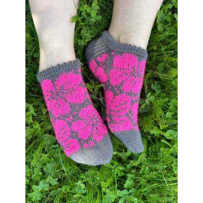 Kesäsukkaset, koko 35-37, harmaa/neonpinkki