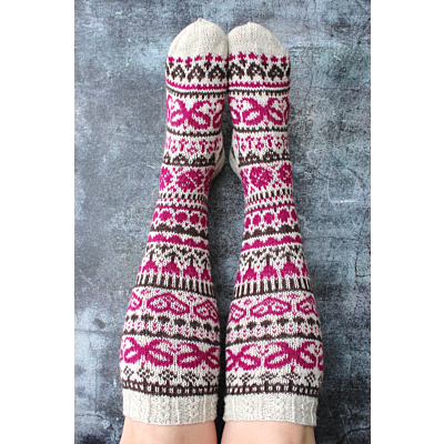 Ystävänpäiväsukat 2024 ohje, FIN